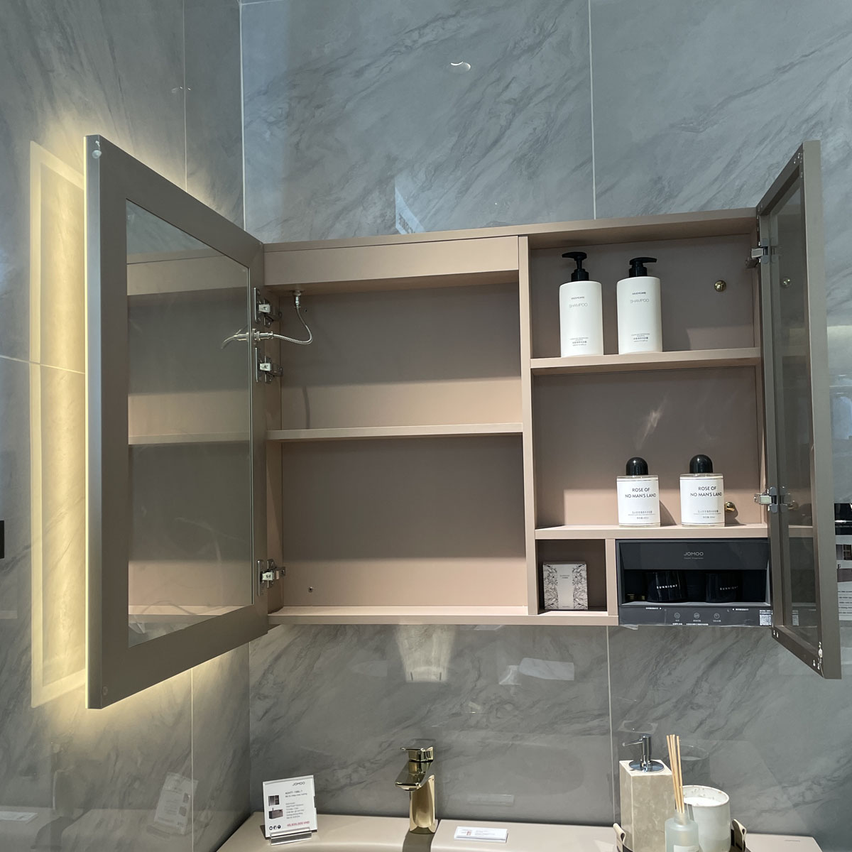 Bộ tủ chậu & tủ gương size 100cm JOMOO A2471-16BL-1