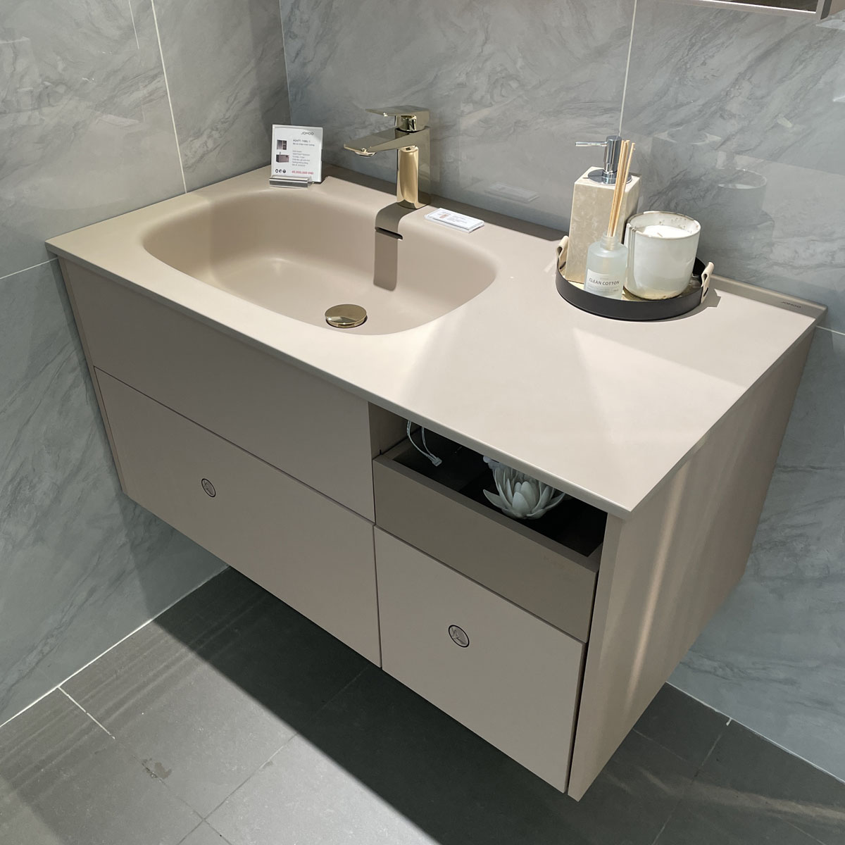 Bộ tủ chậu & tủ gương size 100cm JOMOO A2471-16BL-1