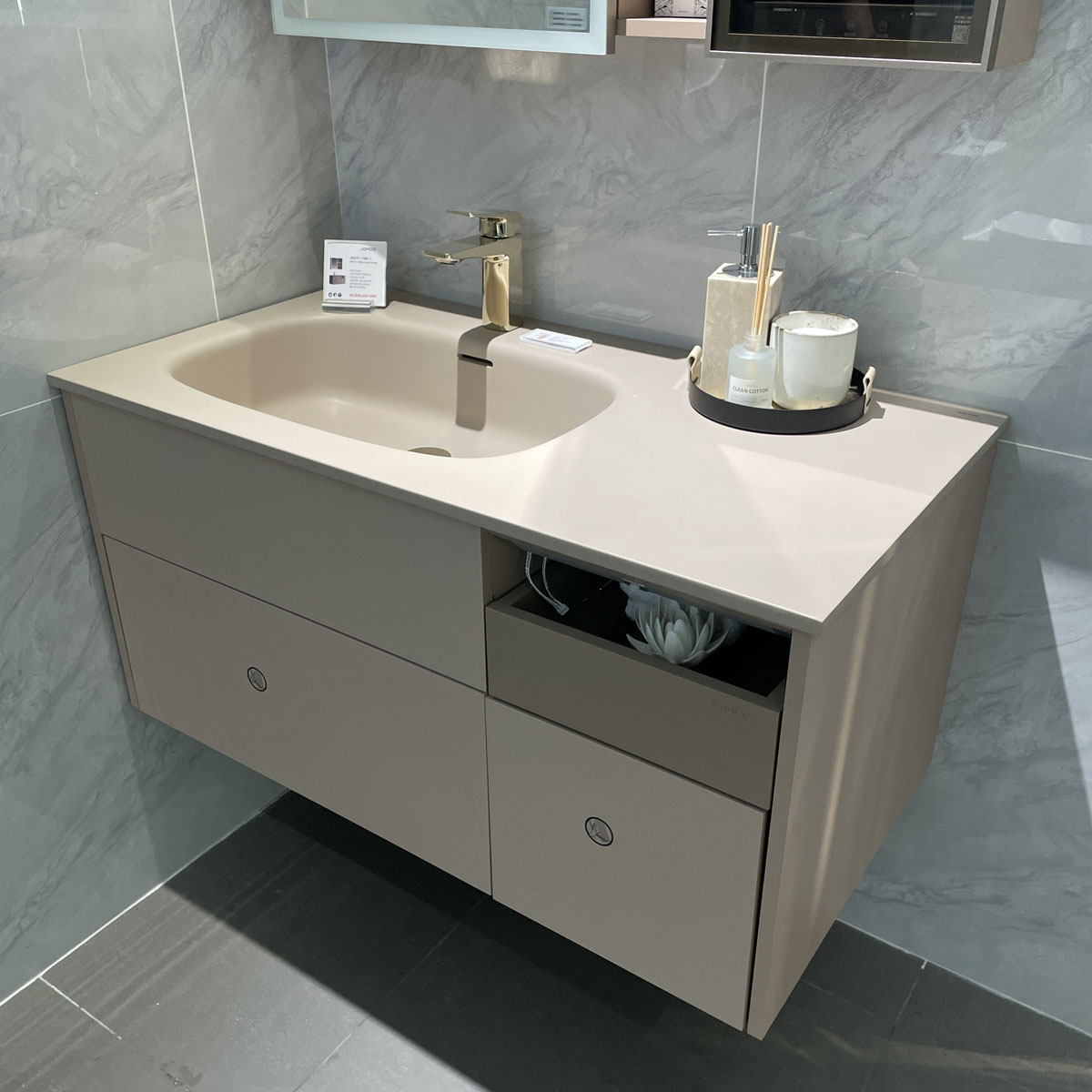 Bộ tủ chậu & tủ gương size 100cm JOMOO A2471-16BL-1