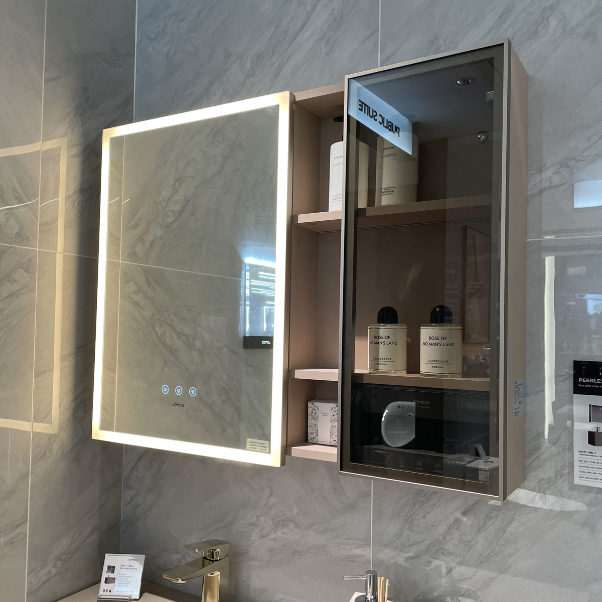 Bộ tủ chậu & tủ gương size 100cm JOMOO A2471-16BL-1