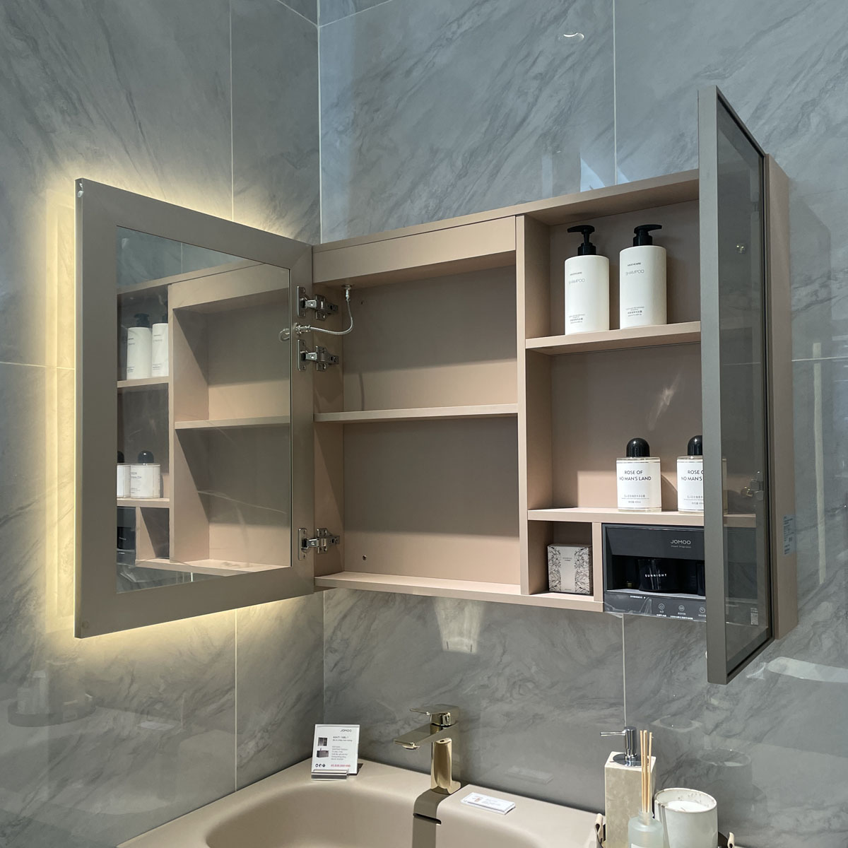 Bộ tủ chậu & tủ gương size 100cm JOMOO A2471-16BL-1