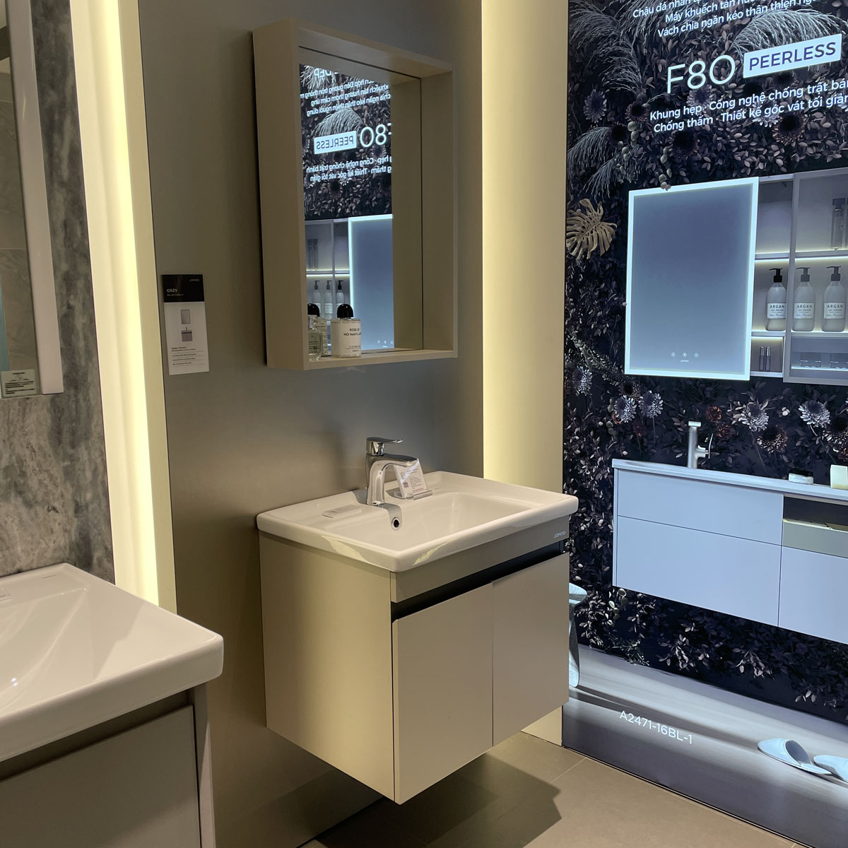 Bộ tủ chậu & tủ gương size 60cm JOMOO XA2021-127H-I011