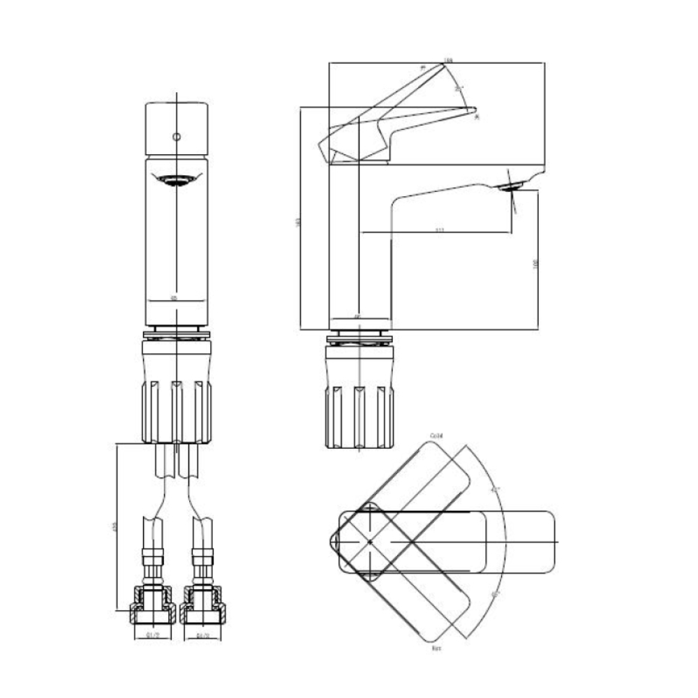 Vòi chậu lavabo nóng lạnh JOMOO 32312-477/1B-I011