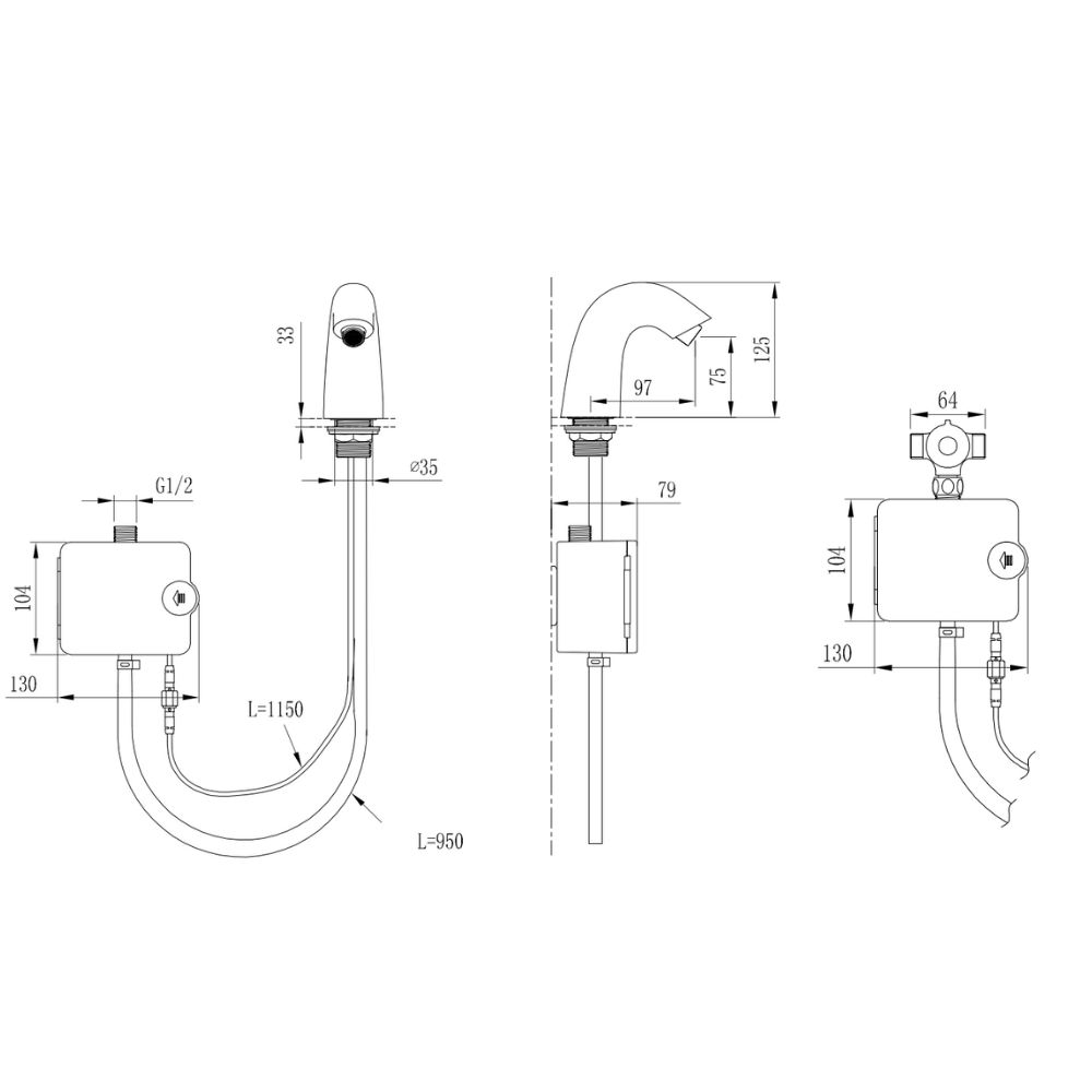 Vòi chậu lavabo cảm ứng JOMOO 5E1210-11-I01