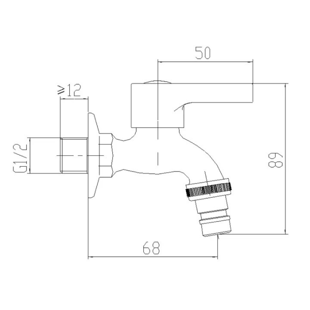 Vòi lạnh máy giặt gắn tường JOMOO 7203-238/1C1-I011