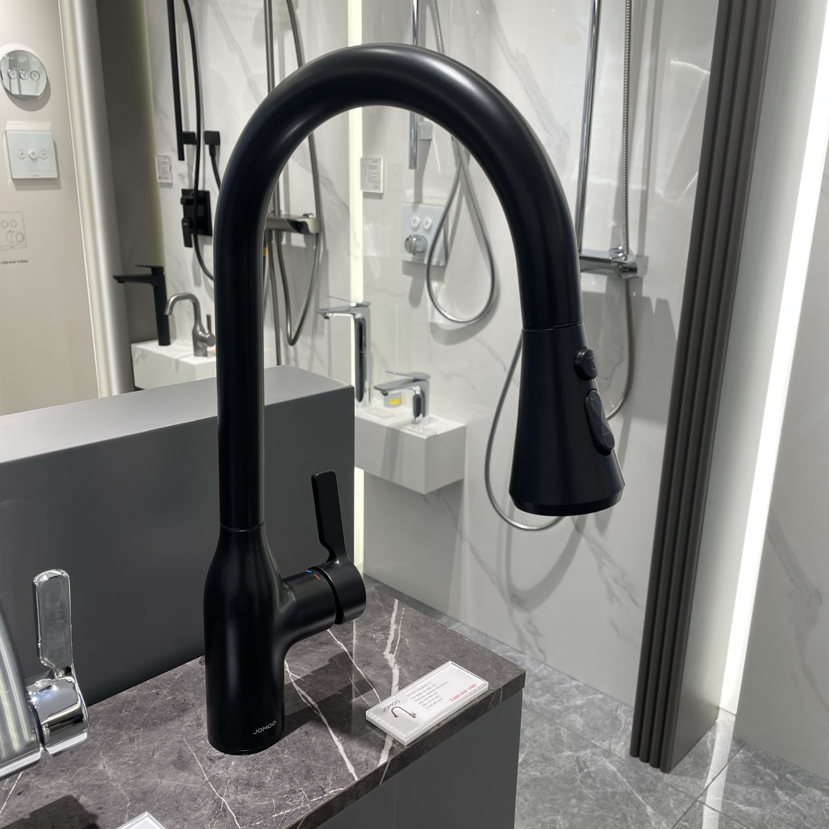 Vòi rửa chén bát nóng lạnh dây rút JOMOO 33138-123