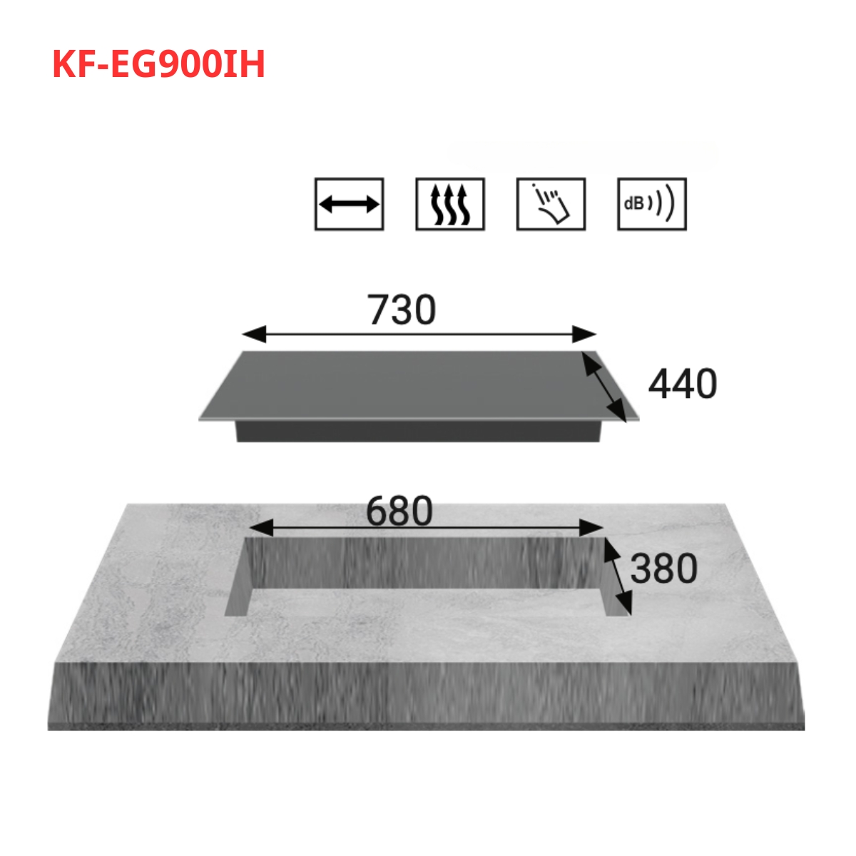 Bếp điện từ đơn và 1 hồng ngoại KAFF KF-EG900IH