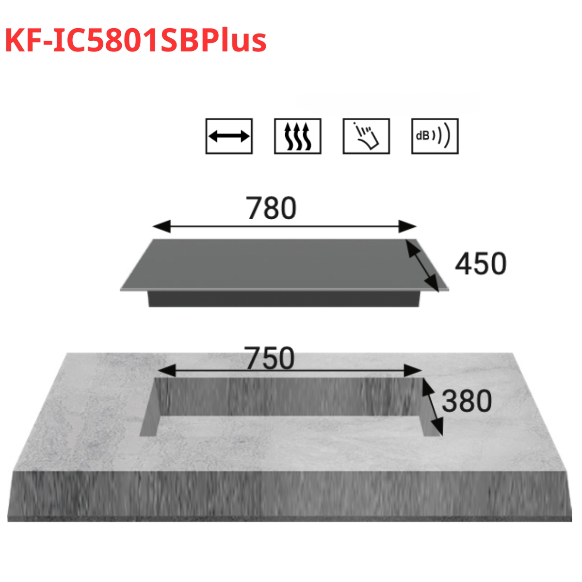Bếp điện từ đôi và 1 hồng ngoại KAFF KF-IC5801SBPlus