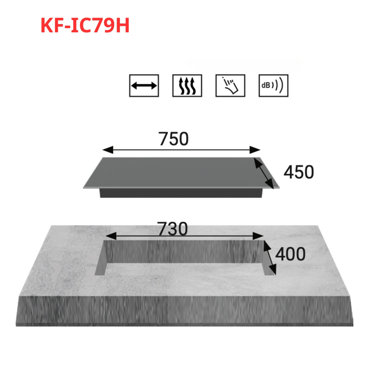 Bếp điện từ đôi và 1 hồng ngoại KAFF KF-IC79H New Plus