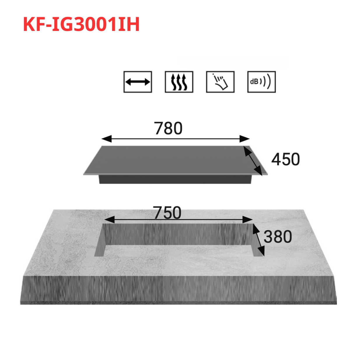 Bếp điện từ đôi và 1 hồng ngoại KAFF KF-IG3001IH