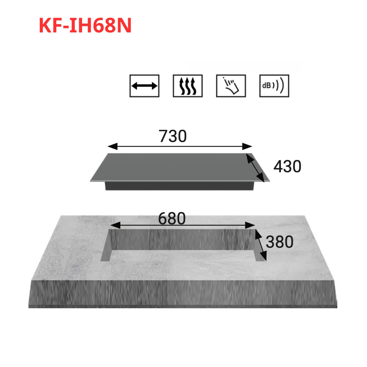 Bếp điện từ đơn và 1 hồng ngoại KAFF KF-IH68N