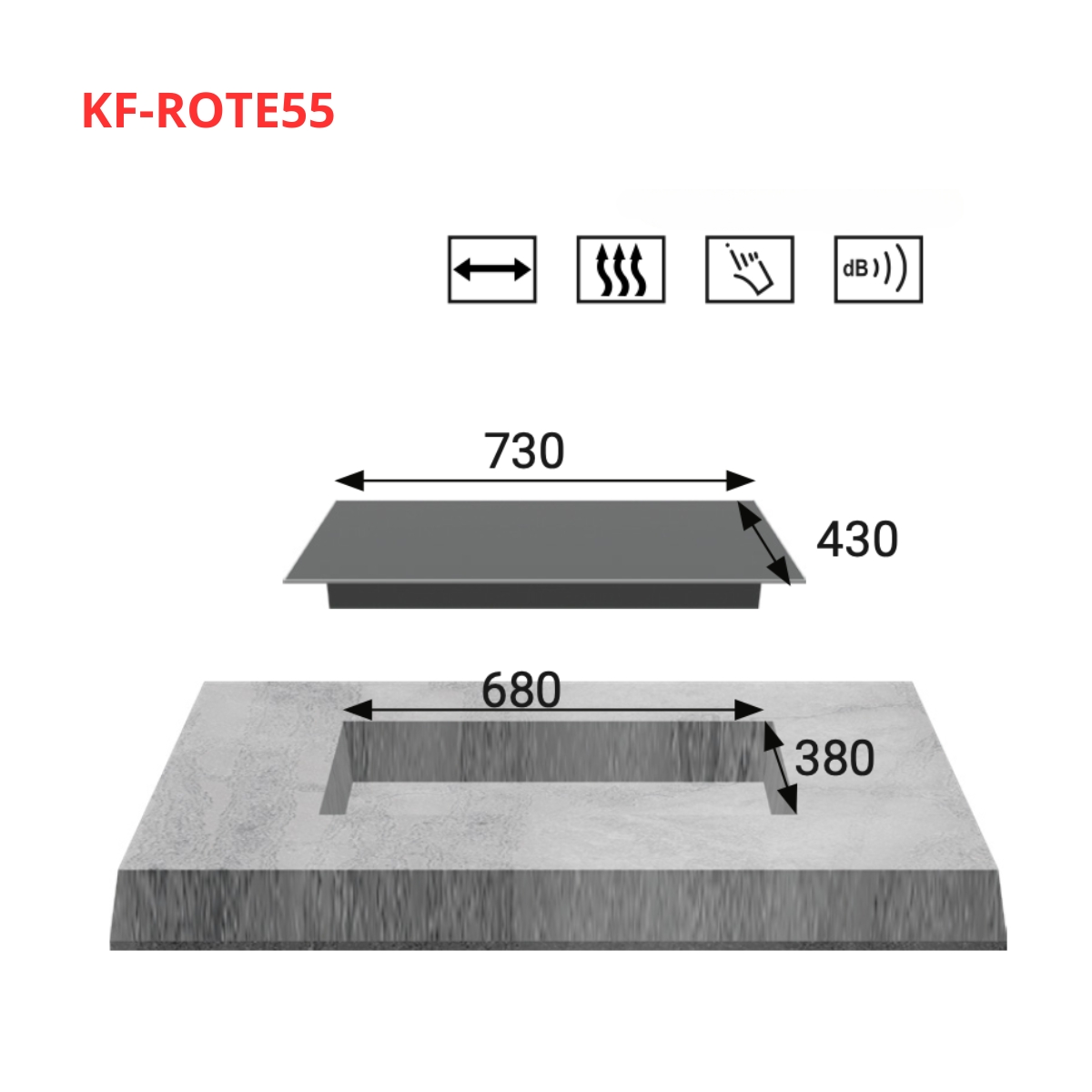 Bếp điện từ đôi KAFF KF-ROTE55