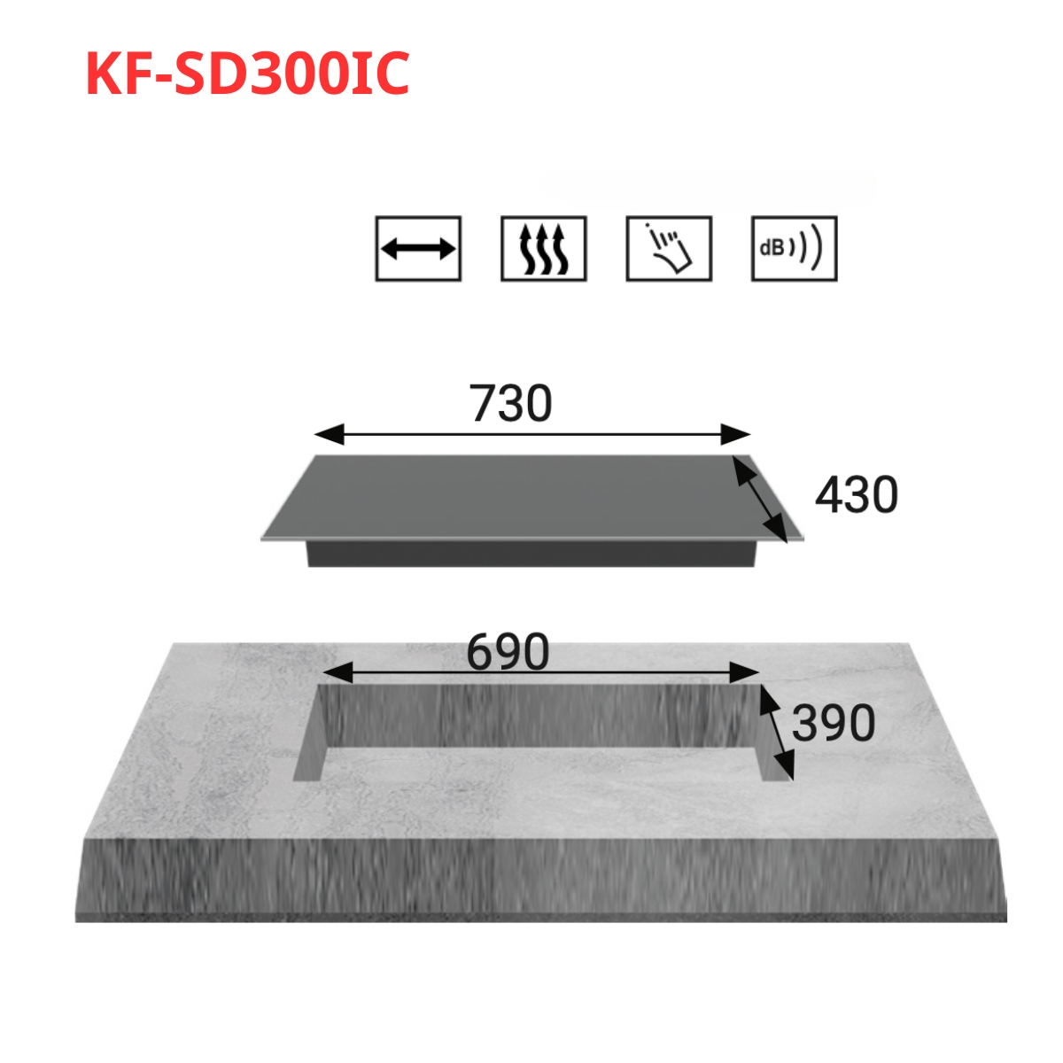 Bếp điện từ đơn và 1 hồng ngoại KAFF KF-SD300IC