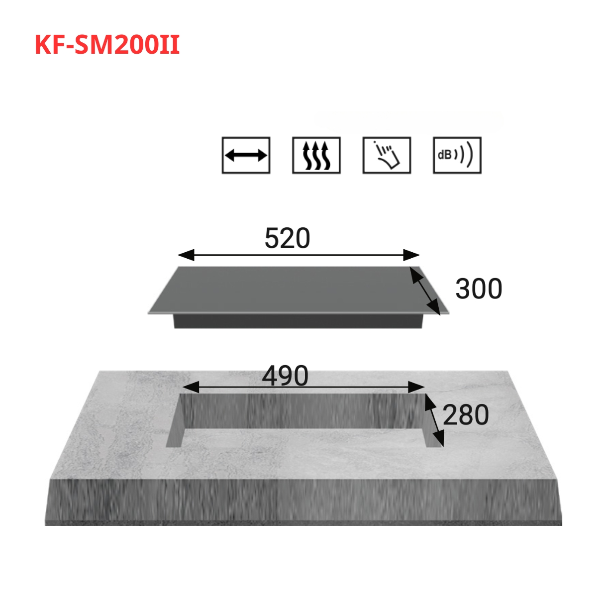 Bếp điện từ đôi domino ngang KAFF KF-SM200II