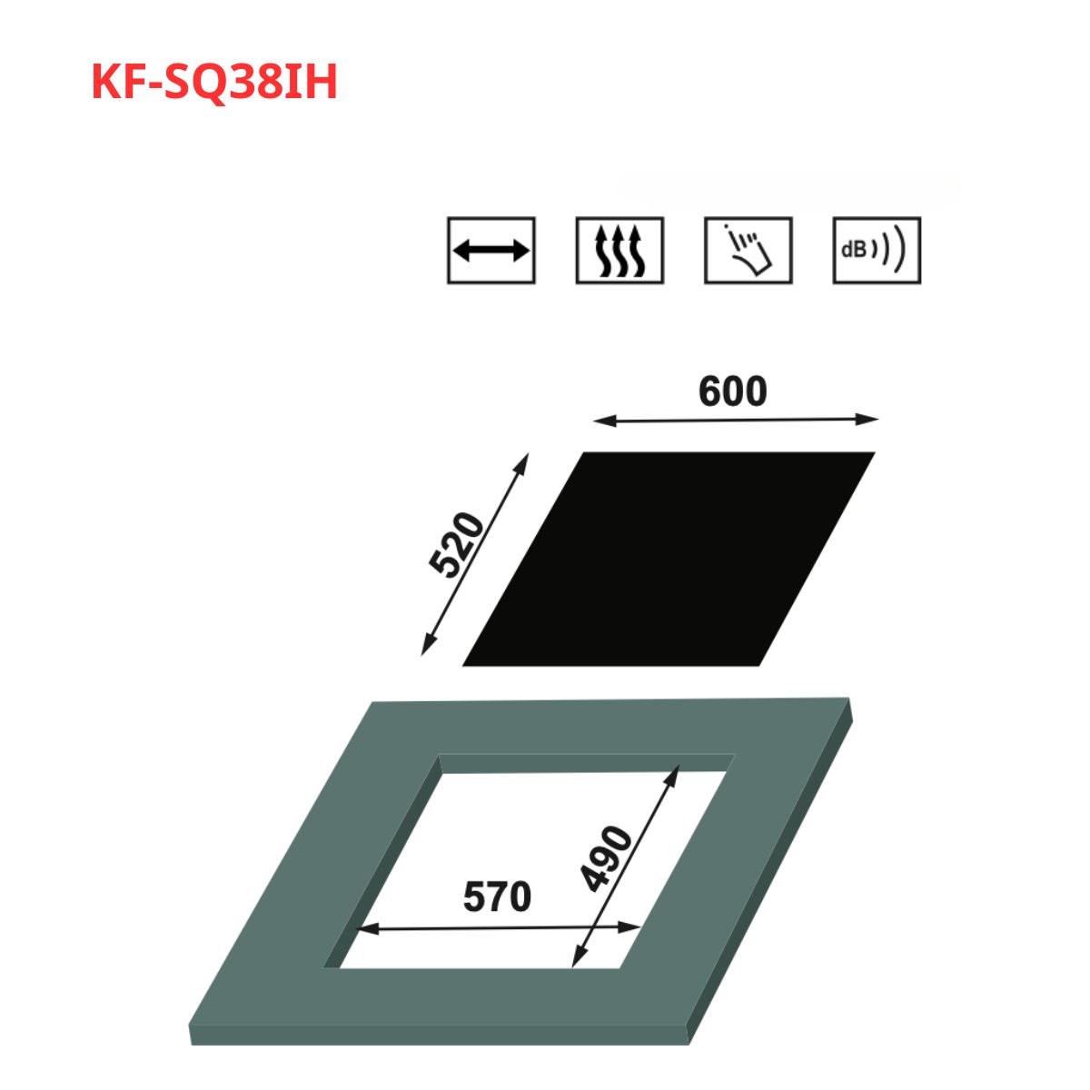 Bếp điện từ 3 vùng nấu KAFF KF-SQ38IH
