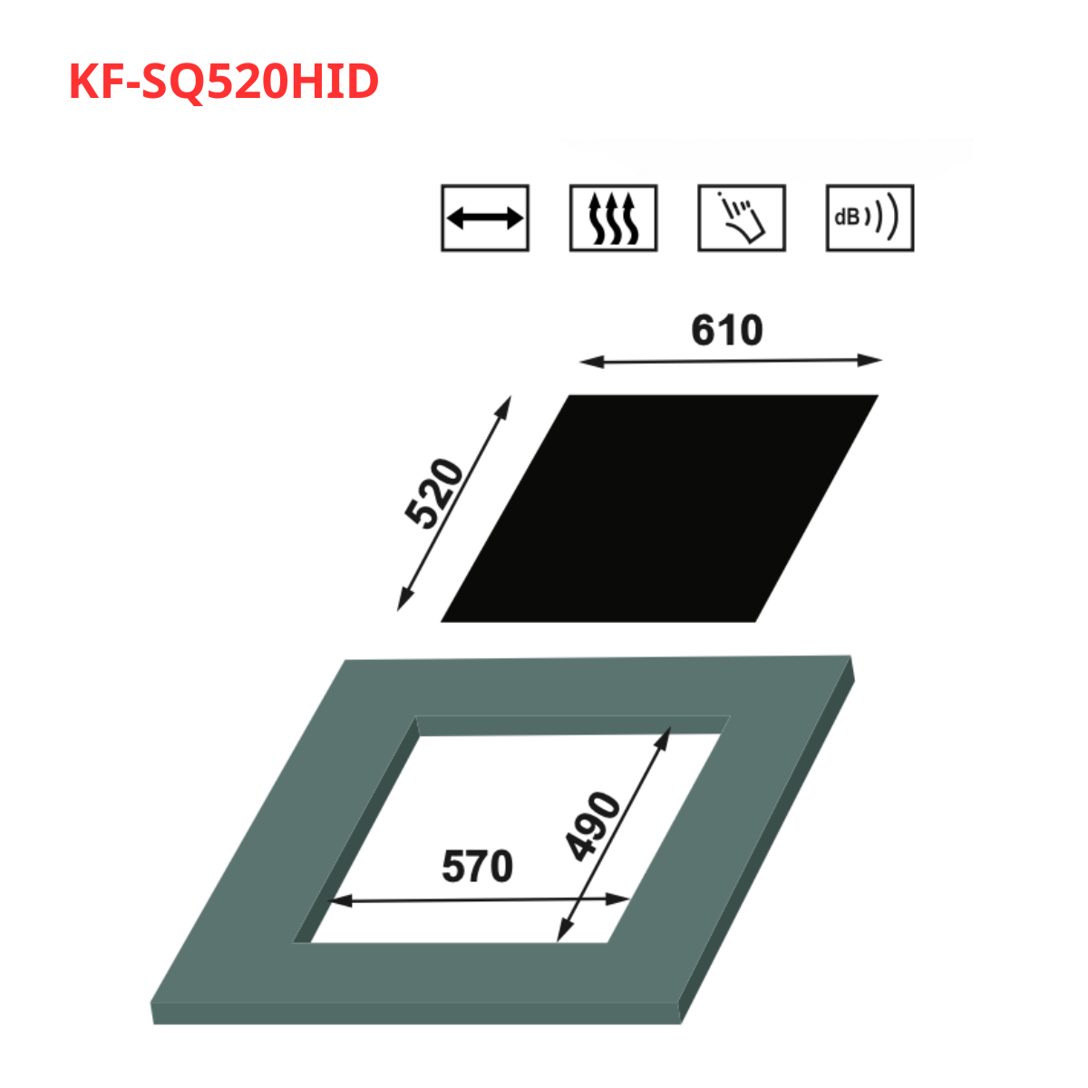 Bếp điện từ 3 vùng nấu KAFF KF-SQ520HID