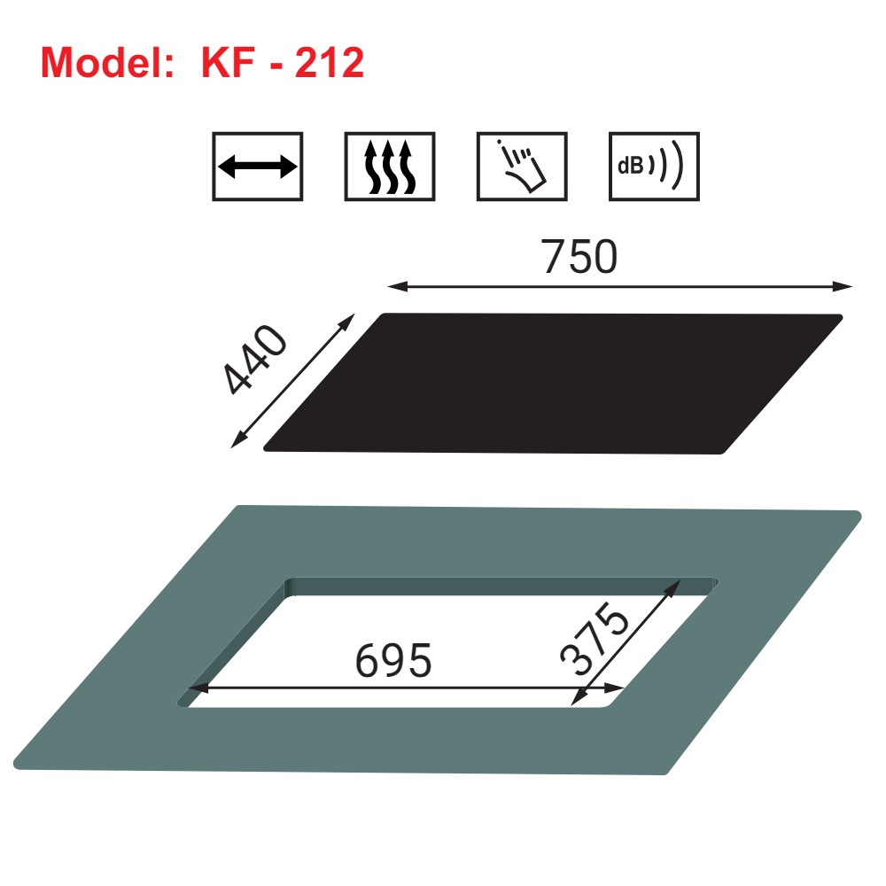 Bếp gas âm 2 lò KAFF KF-212