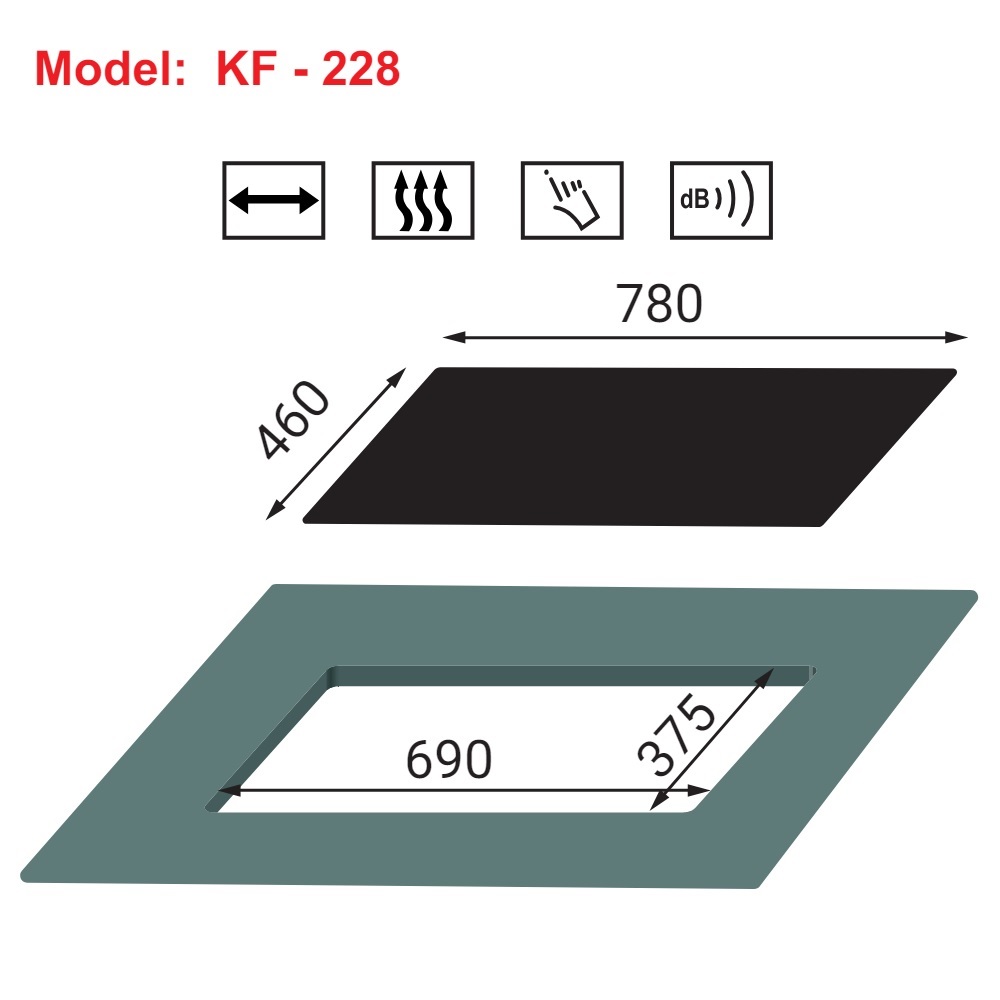 Bếp gas âm 2 lò KAFF KF-228