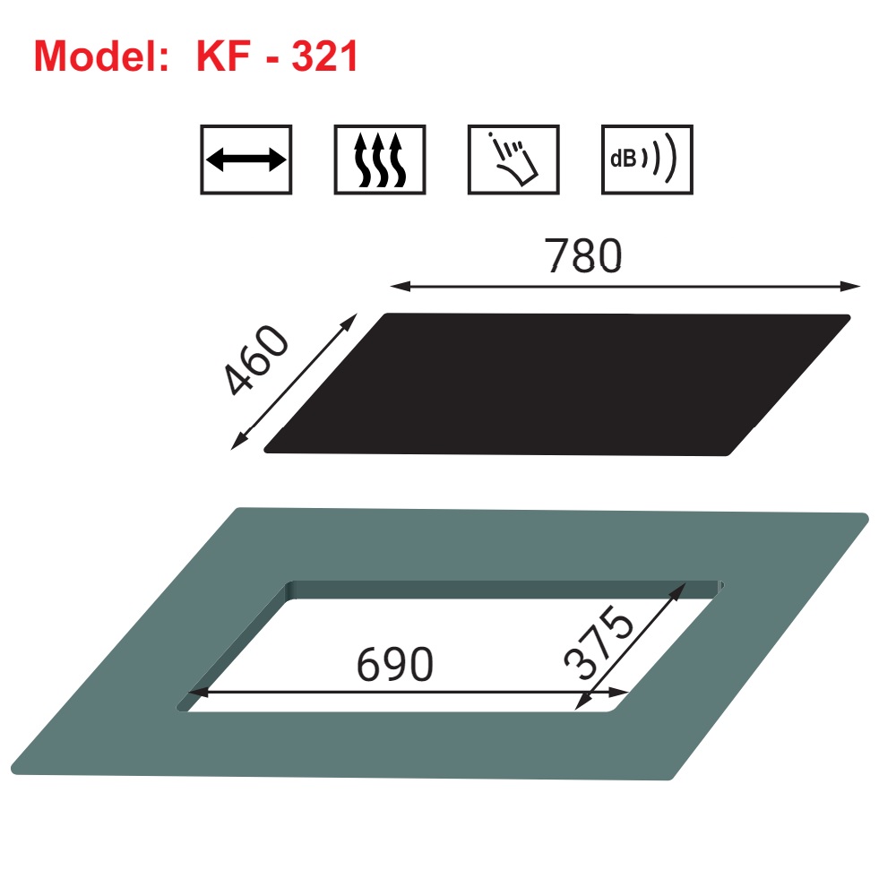 Bếp gas âm 3 lò KAFF KF-321