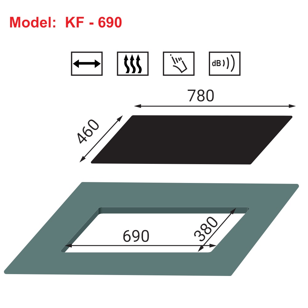 Bếp gas âm 3 lò KAFF KF-690