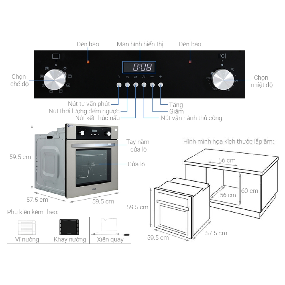 Lò nướng dung tích 60L KAFF KF-901
