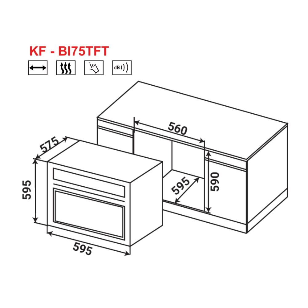 Lò nướng dung tích 75L KAFF KF-BI75TFT