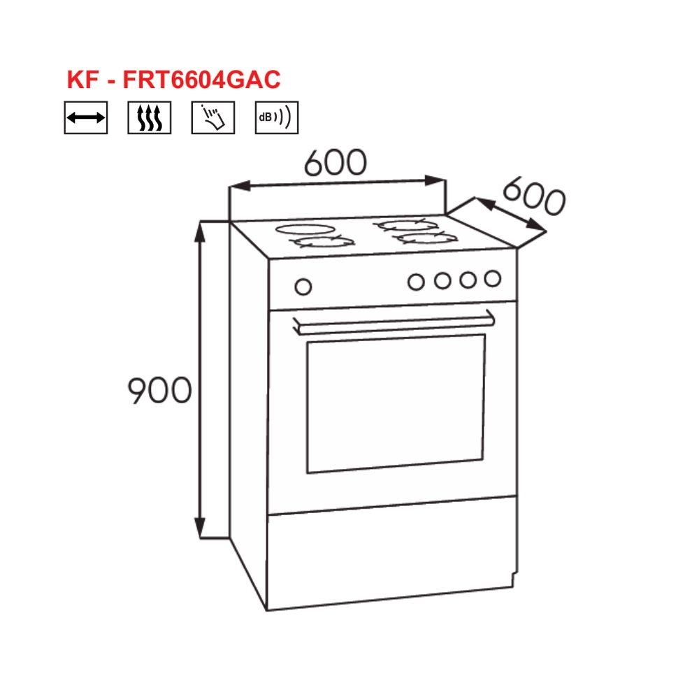 Lò nướng âm tủ kết hợp bếp gas và điện KAFF KF-FRT6604GAC