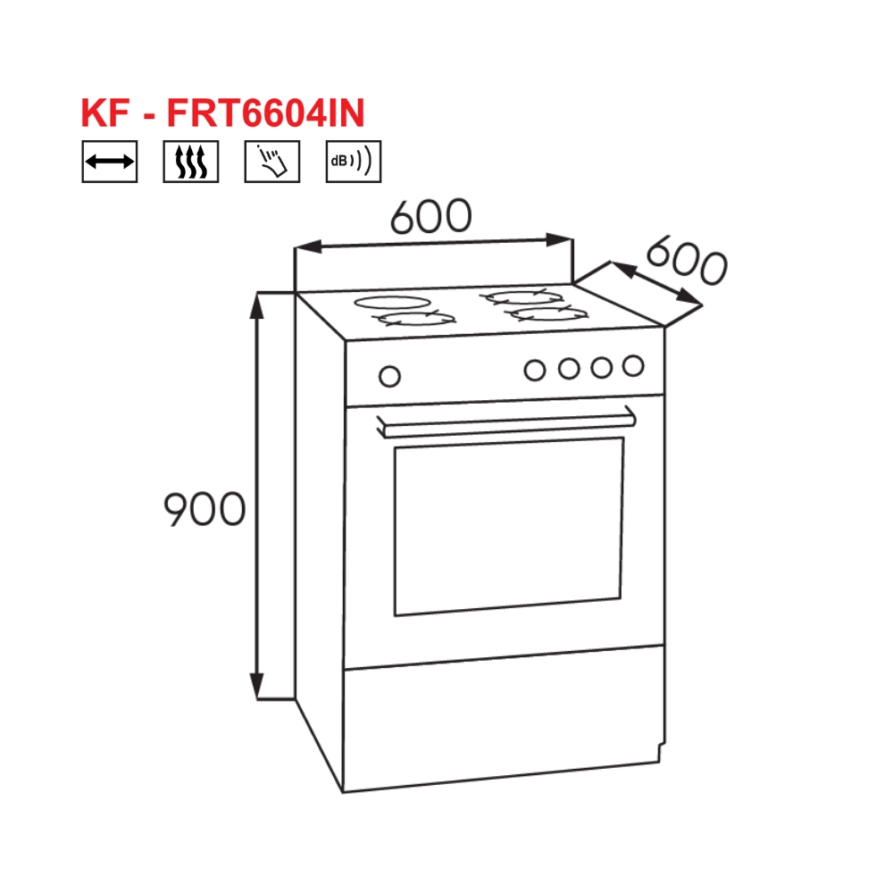 Lò nướng âm tủ kết hợp bếp điện từ 4 vùng nấu KAFF KF-FRT6604IN