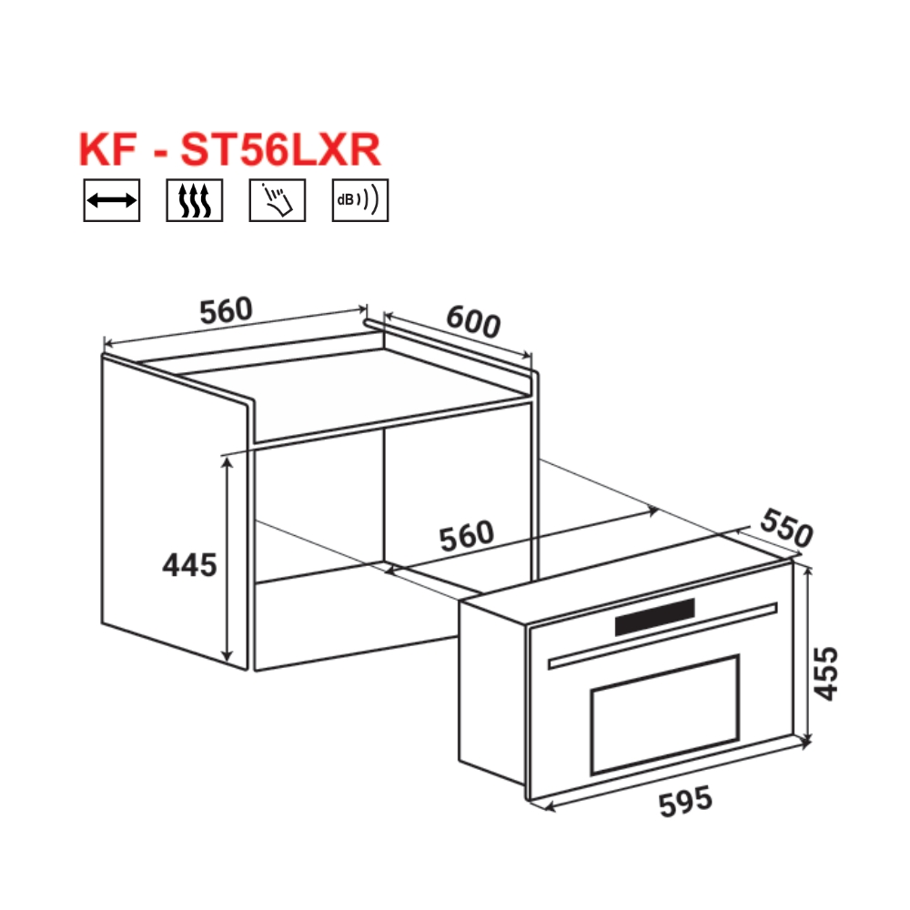 Lò nướng kết hợp hấp KAFF KF-ST56LXR