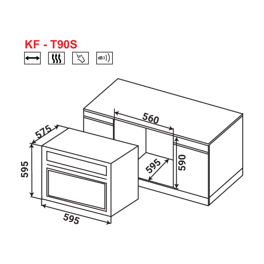 Lò nướng dung tích 67L KAFF KF-T90S