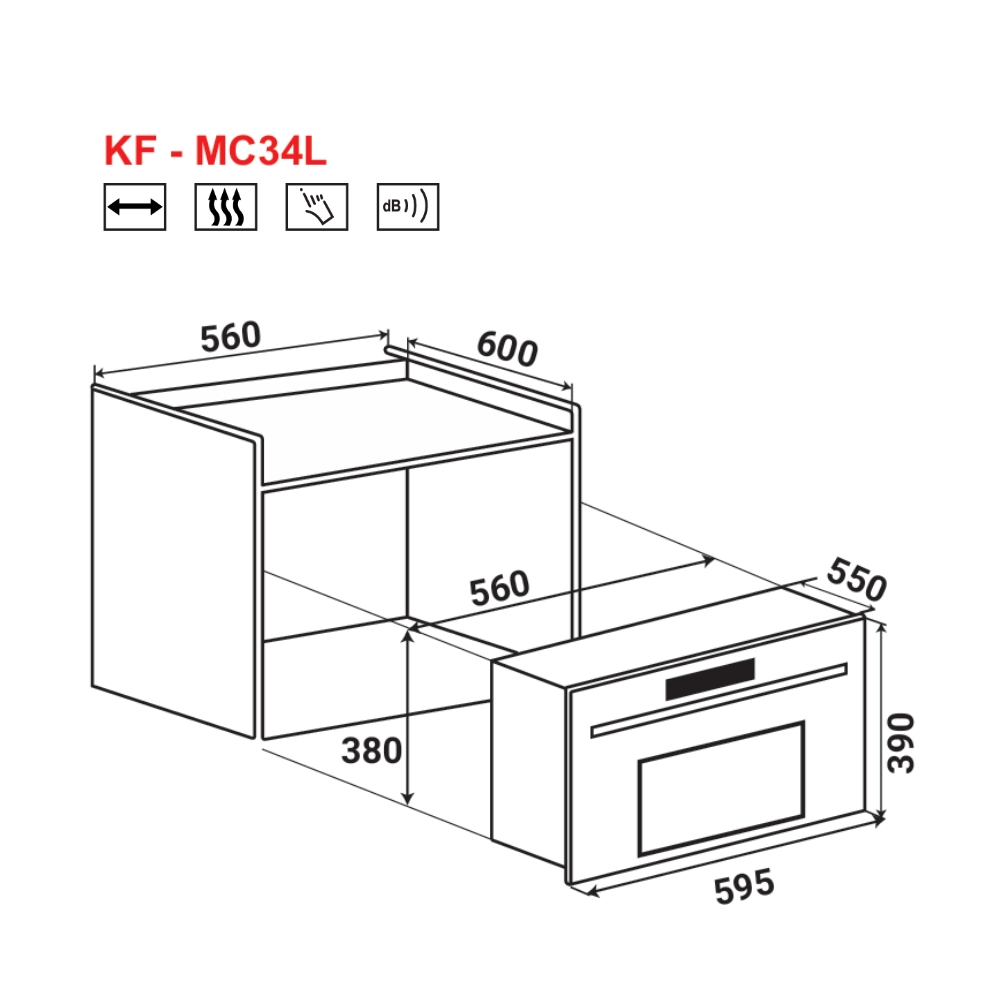 Lò vi sóng âm tủ kết hợp nướng KAFF KF-MC34L