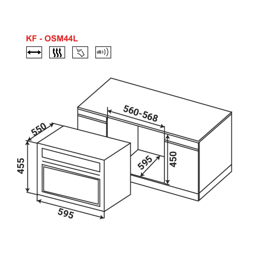 Lò vi sóng kết hợp nướng KAFF KF-OSM44L