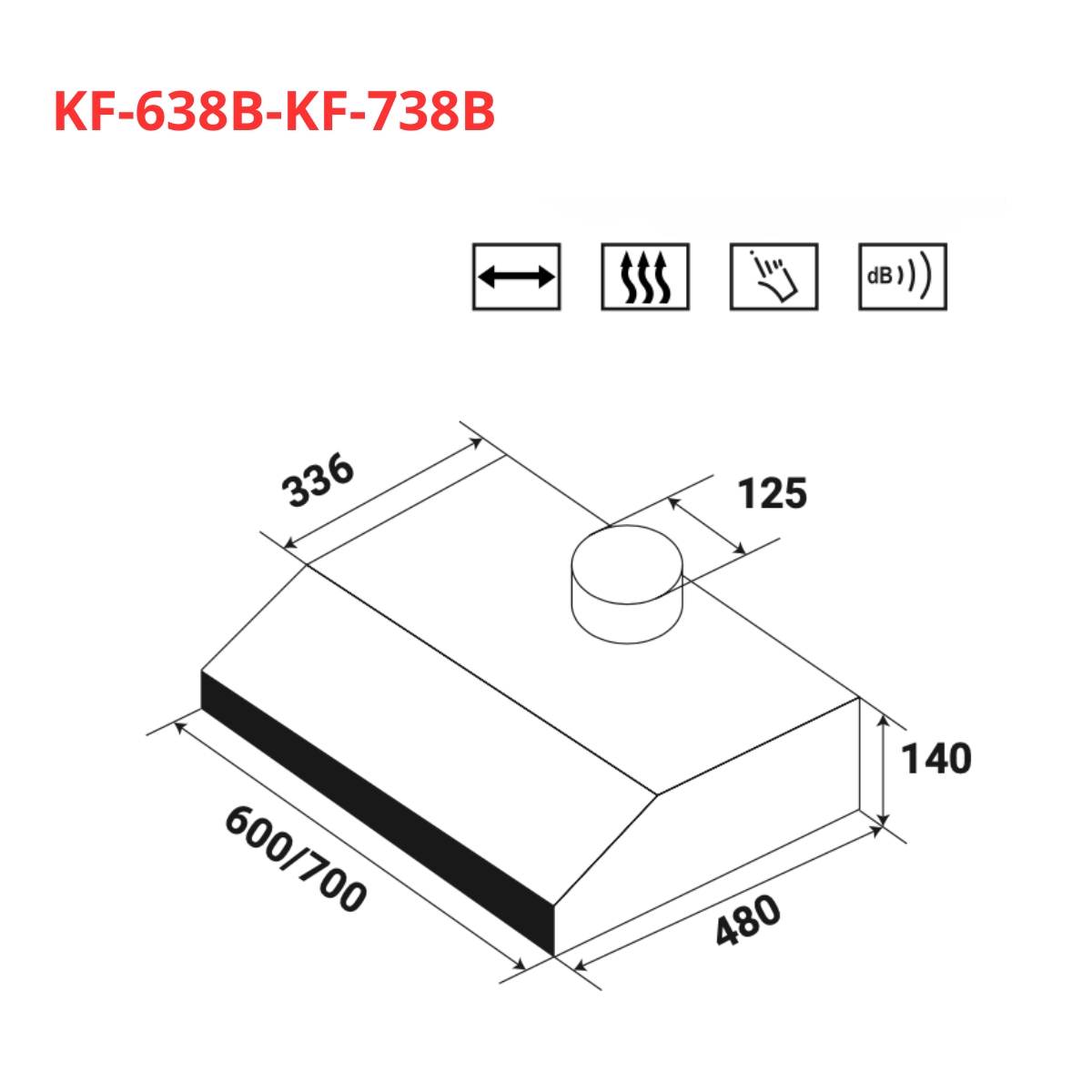 Máy hút mùi cổ điển KAFF KF-638B / KF-738B