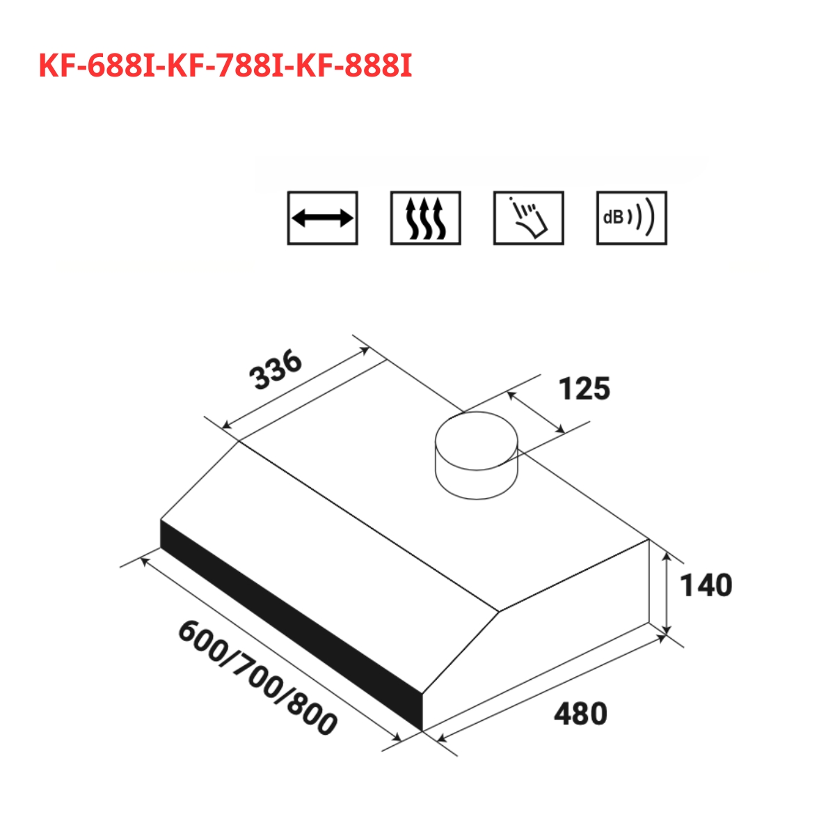Máy hút mùi cổ điển KAFF KF-688I / KF-788I / KF-888I