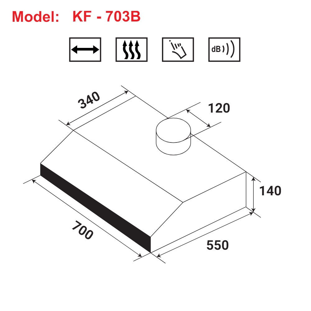 Máy hút mùi cổ điển KAFF KF-703B