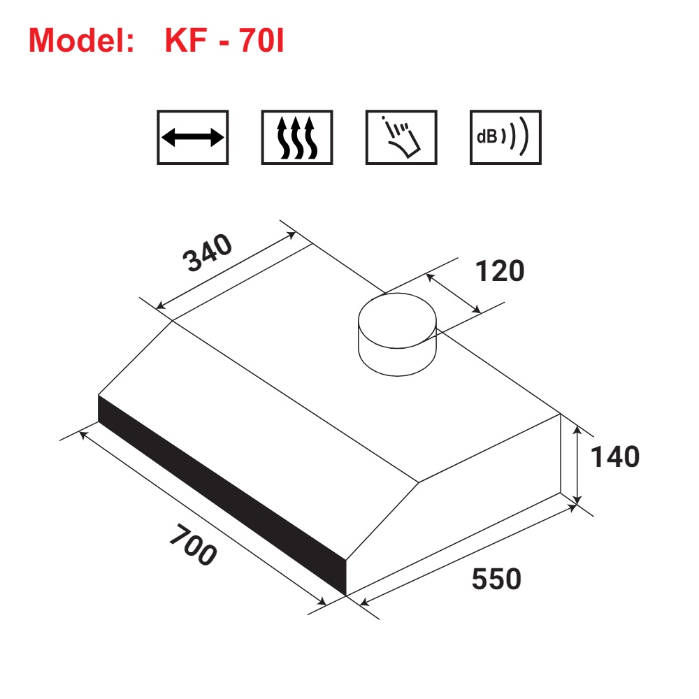 Máy hút mùi cổ điển KAFF KF-70I