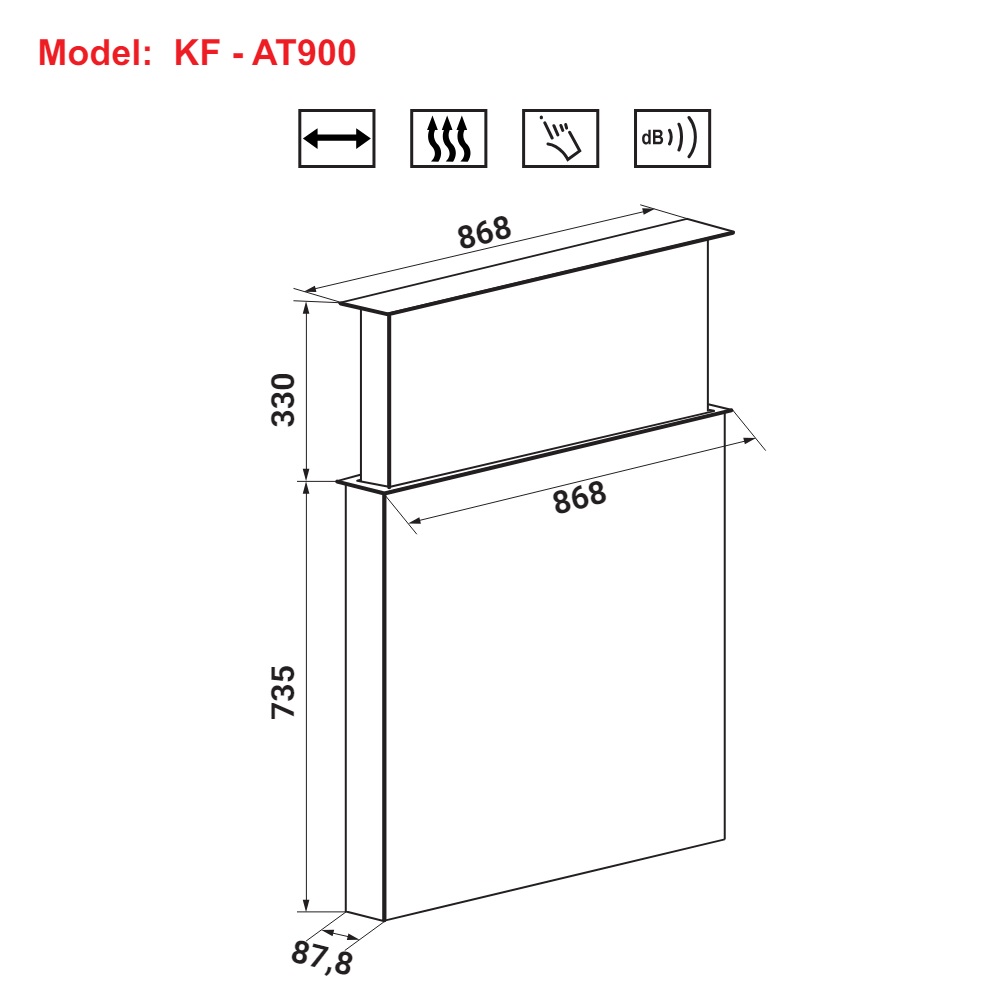 Máy hút mùi âm đá KAFF KF-AT900