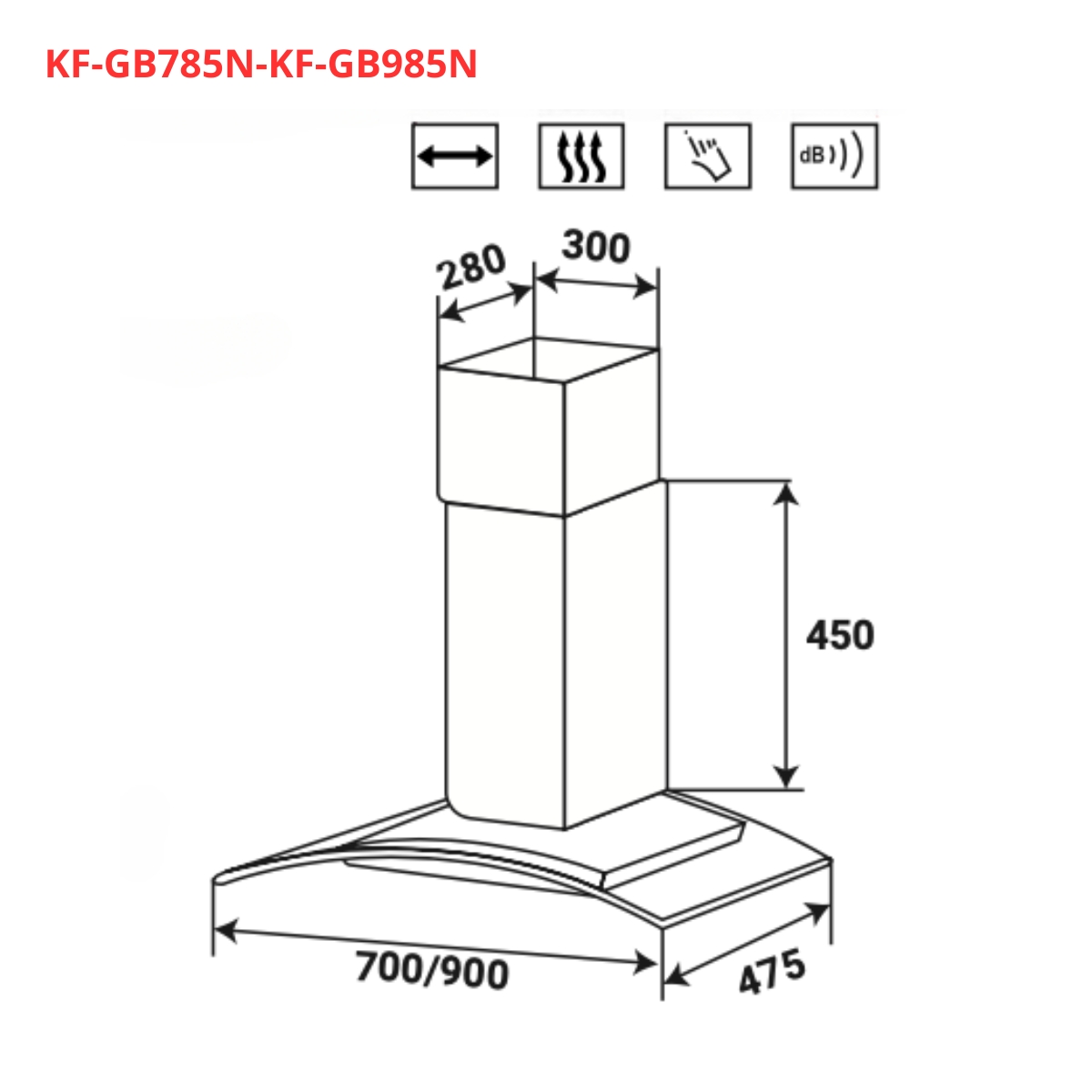 Máy hút mùi kính cong KAFF KF-GB785N / KF-GB985N