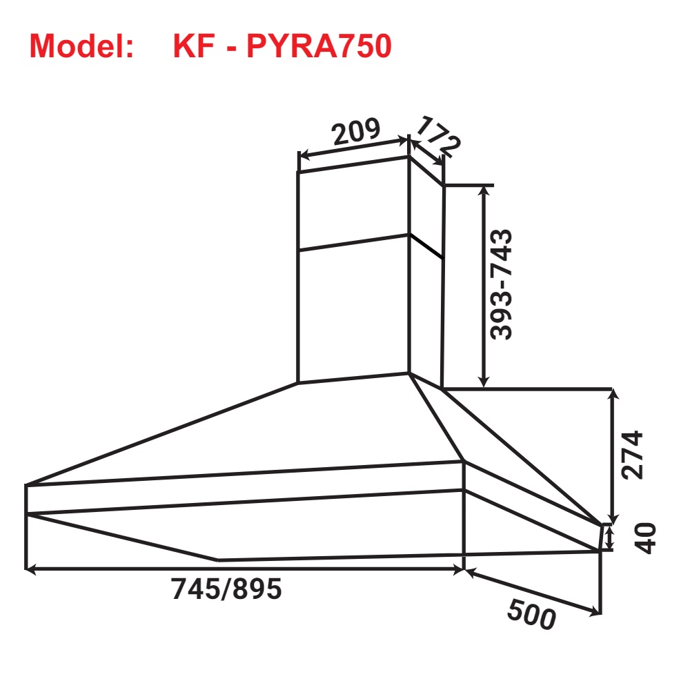 Máy hút mùi KAFF KF-PYRA750