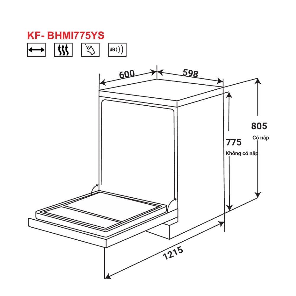 Máy rửa chén độc lập KAFF KF-BHMI775YS