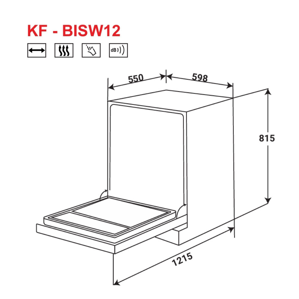 Máy rửa chén âm tủ toàn phần KAFF KF-BISW12