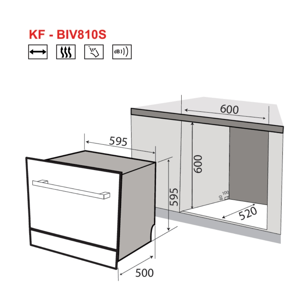 Máy rửa chén âm tủ bán phần KAFF KF-BIV810S
