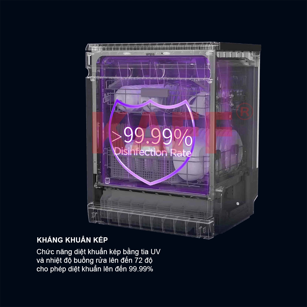 Máy rửa chén âm tủ bán phần KAFF KF-GARDE820SEMI