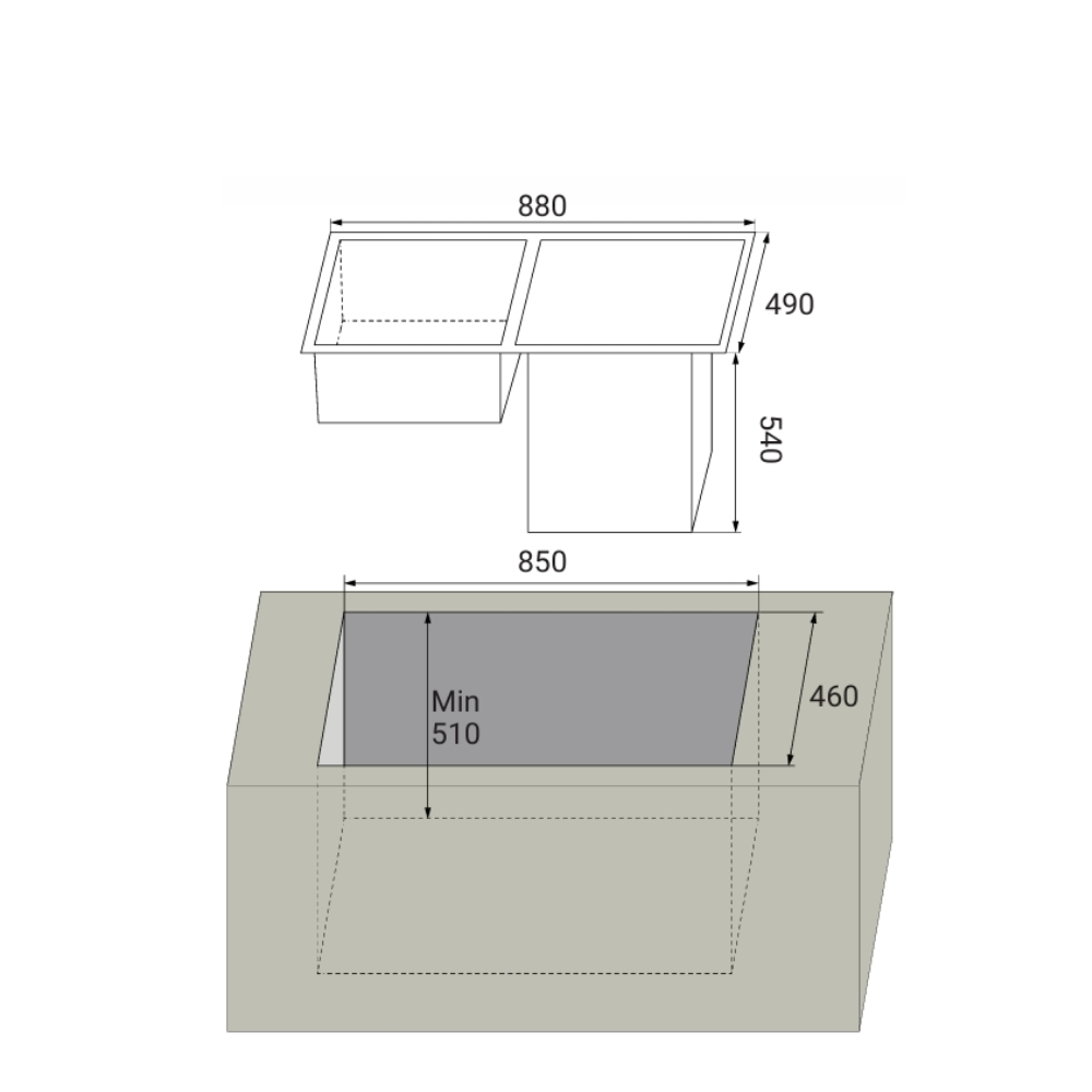 Máy rửa chén tích hợp bồn rửa KAFF KF-SWM6