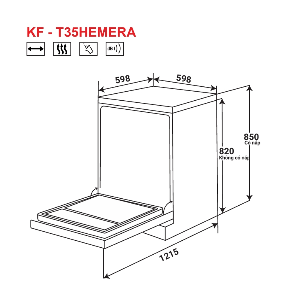 Máy rửa chén bán âm, độc lập KAFF KF-T35HEMERA