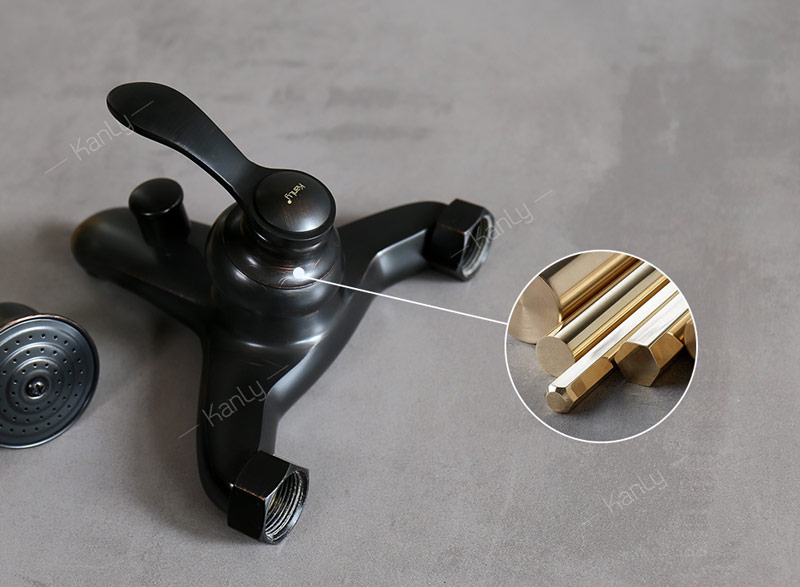 Sen tắm gắn tường nóng lạnh màu đen Kanly GCS20B