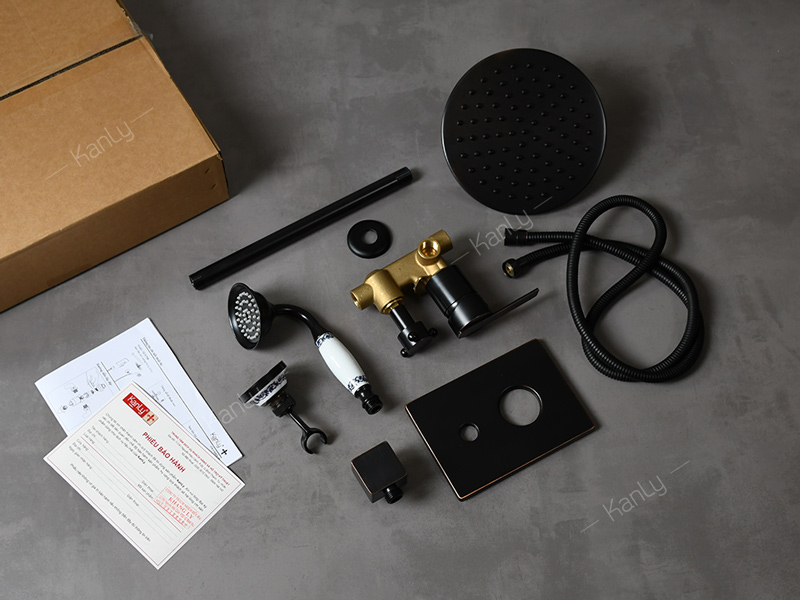 Sen tắm âm trần đồng thau cổ điển Kanly GCS76B