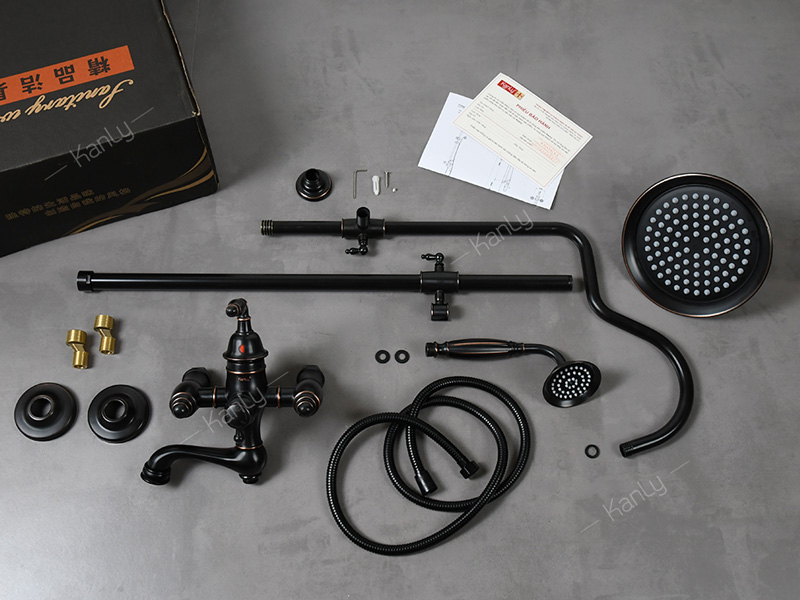 Bộ sen cây tắm đứng nóng lạnh bằng đồng Kanly GCS14B