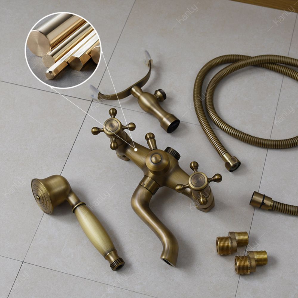 Sen tắm treo tường nóng lạnh bằng đồng Kanly GCS01