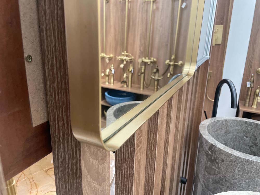 Gương soi tròn khung bằng đồng 50x70cm Kanly PK11.02